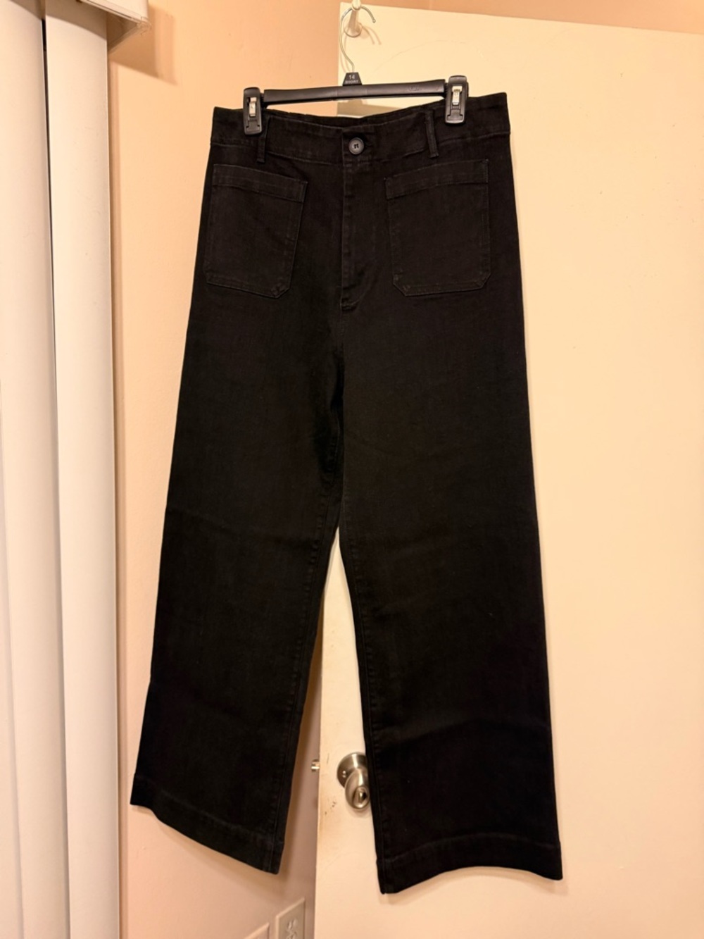 Vigoss Black Wide Leg Denim Trousers